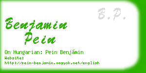 benjamin pein business card